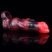 5.98in 7.09in Silicone Tentacle Cock Sleeve Knot Vibrating Hollow Female Dildo