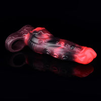 5.98in 7.09in Silicone Tentacle Cock Sleeve Knot Vibrating Hollow Female Dildo