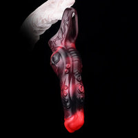 5.98in 7.09in Silicone Tentacle Cock Sleeve Knot Vibrating Hollow Female Dildo