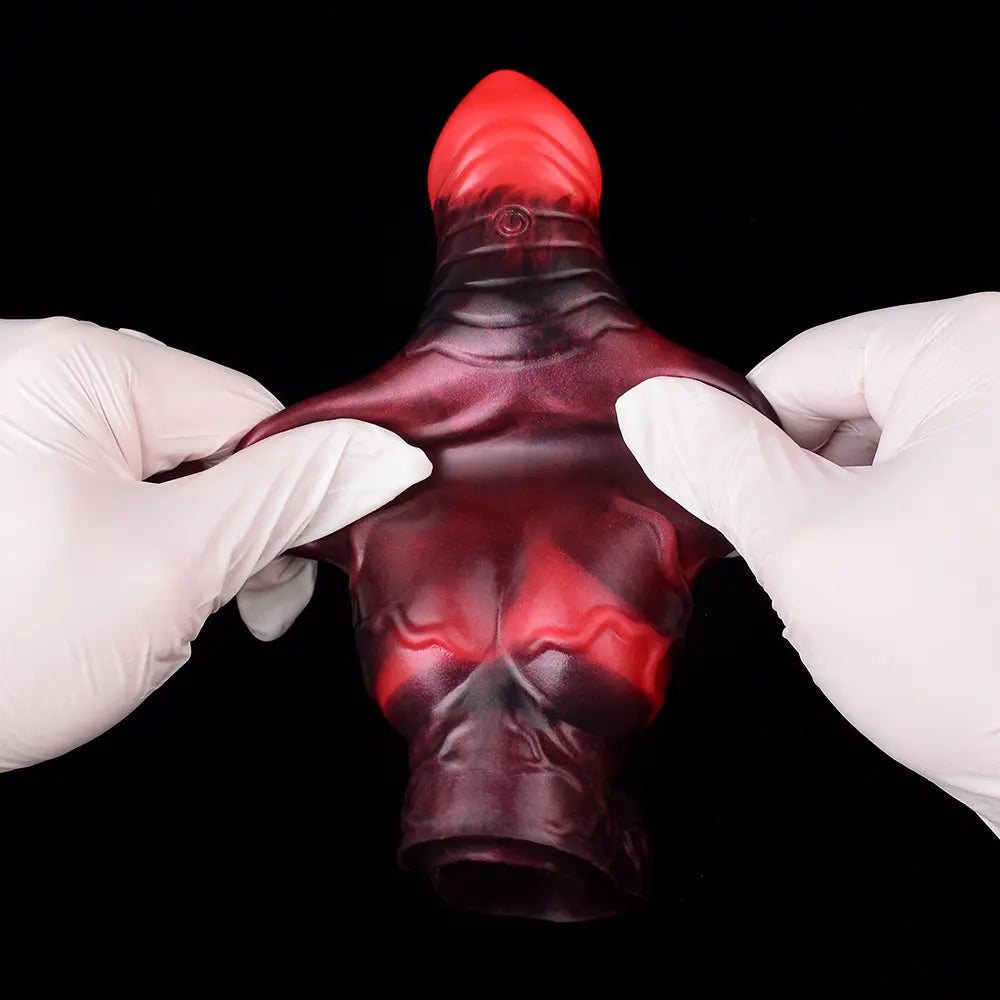 5.98in 7.09in Silicone Tentacle Cock Sleeve Knot Vibrating Hollow Female Dildo