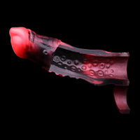 5.98in 7.09in Silicone Tentacle Cock Sleeve Knot Vibrating Hollow Female Dildo