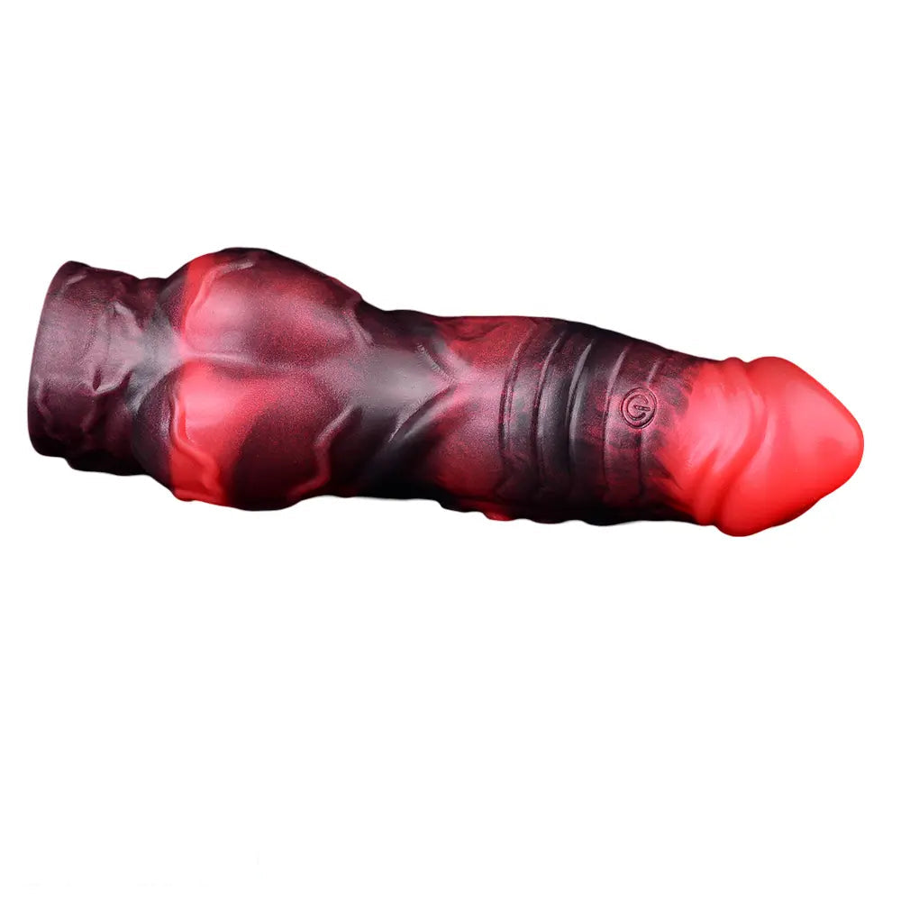5.98in 7.09in Silicone Tentacle Cock Sleeve Knot Vibrating Hollow Female Dildo
