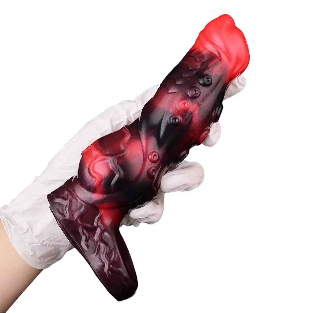 5.98in 7.09in Silicone Tentacle Cock Sleeve Knot Vibrating Hollow Female Dildo