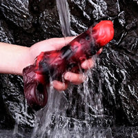 5.98in 7.09in Silicone Tentacle Cock Sleeve Knot Vibrating Hollow Female Dildo