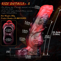 5.98in 7.09in Silicone Tentacle Cock Sleeve Knot Vibrating Hollow Female Dildo
