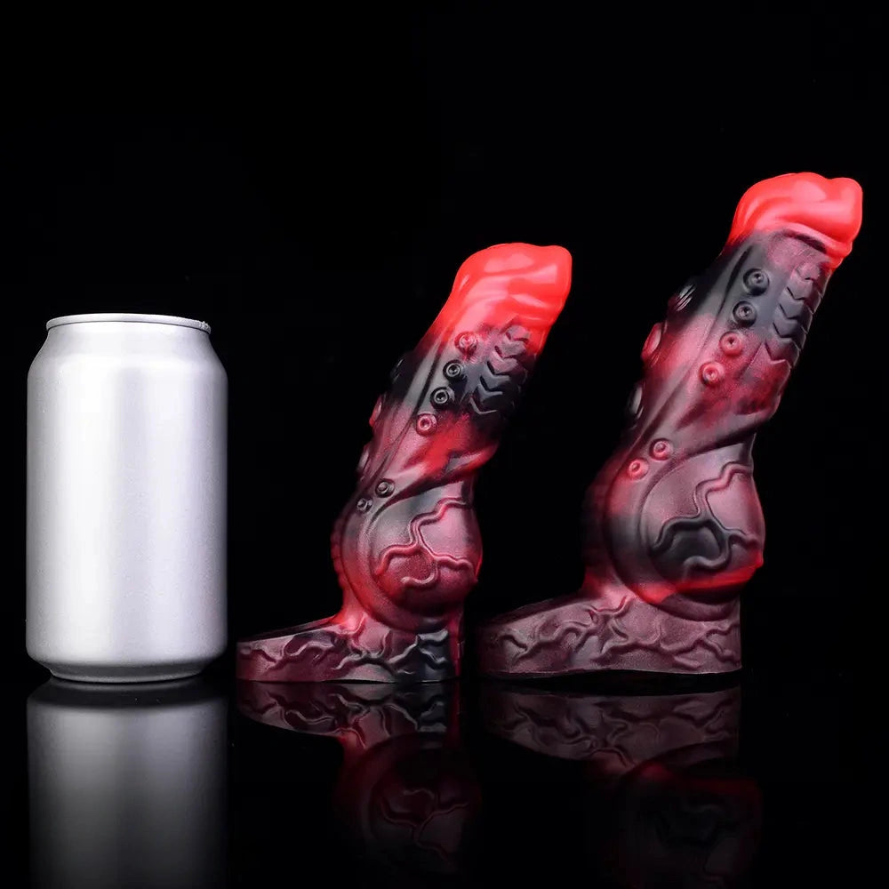 5.98in 7.09in Silicone Tentacle Cock Sleeve Knot Vibrating Hollow Female Dildo