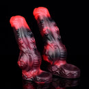 5.98in 7.09in Silicone Tentacle Cock Sleeve Knot Vibrating Hollow Female Dildo
