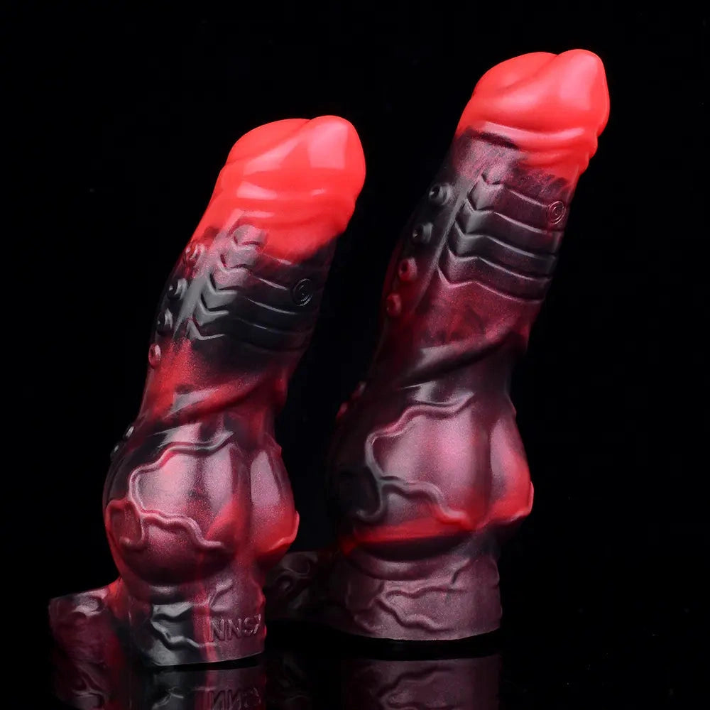 5.98in 7.09in Silicone Tentacle Cock Sleeve Knot Vibrating Hollow Female Dildo
