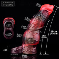 5.98in 7.09in Silicone Tentacle Cock Sleeve Knot Vibrating Hollow Female Dildo