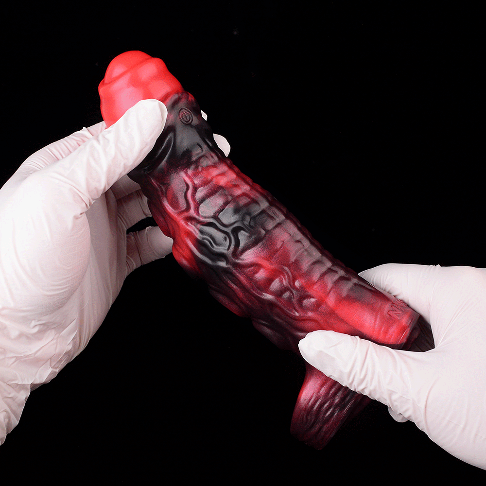 5.98in 7.17in Silicone Tentacle Cock Sleeve Uncut Soft Vibrating Dildo