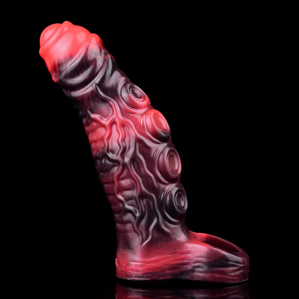 5.98in 7.17in Silicone Tentacle Cock Sleeve Uncut Soft Vibrating Dildo