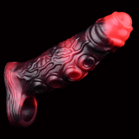 5.98in 7.17in Silicone Tentacle Cock Sleeve Uncut Soft Vibrating Dildo