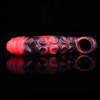 5.98in 7.17in Silicone Tentacle Cock Sleeve Uncut Soft Vibrating Dildo