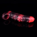 5.98in 7.17in Silicone Tentacle Cock Sleeve Uncut Soft Vibrating Dildo