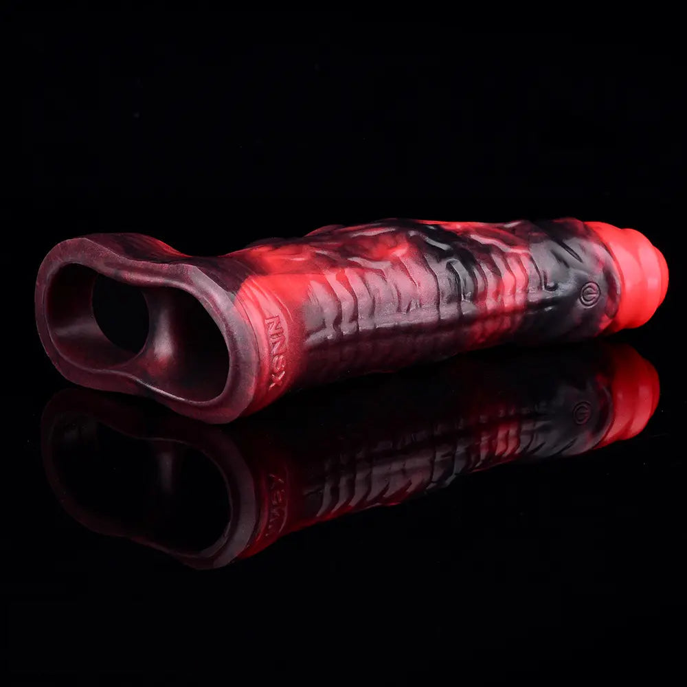 5.98in 7.17in Silicone Tentacle Cock Sleeve Uncut Soft Vibrating Dildo