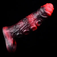 5.98in 7.17in Silicone Tentacle Cock Sleeve Uncut Soft Vibrating Dildo