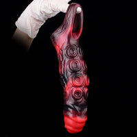 5.98in 7.17in Silicone Tentacle Cock Sleeve Uncut Soft Vibrating Dildo