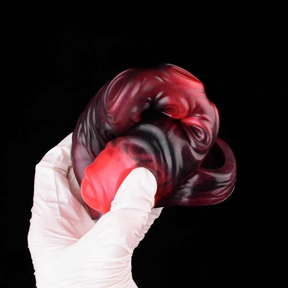 5.98in 7.17in Silicone Tentacle Cock Sleeve Uncut Soft Vibrating Dildo