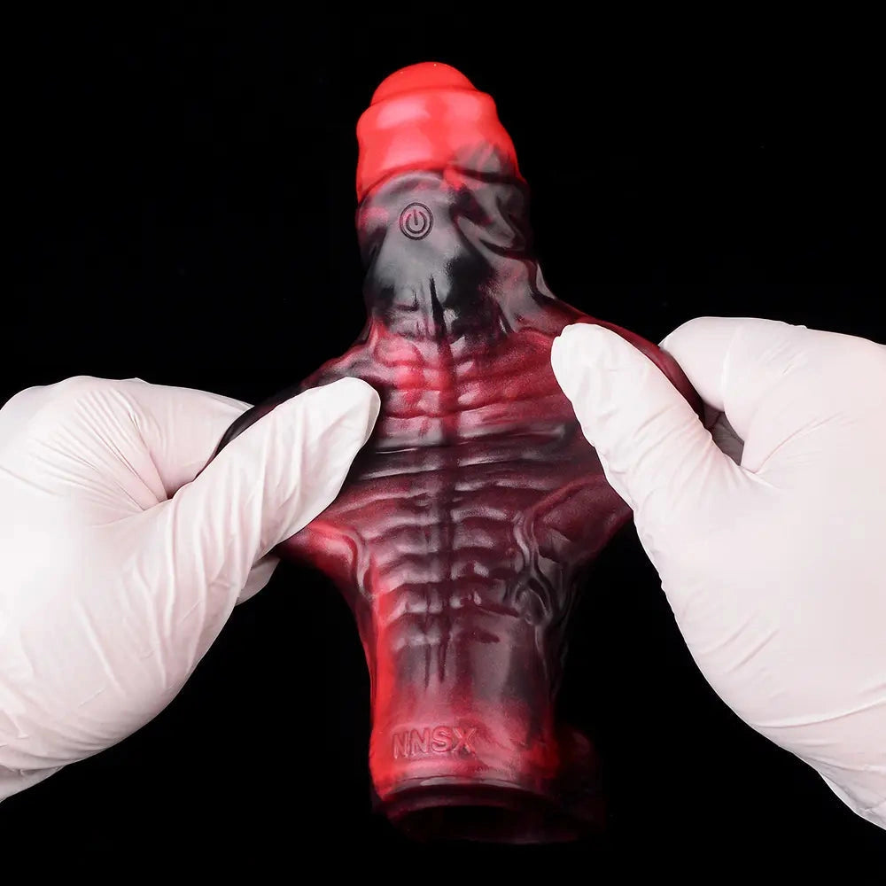 5.98in 7.17in Silicone Tentacle Cock Sleeve Uncut Soft Vibrating Dildo