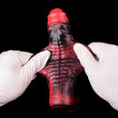 5.98in 7.17in Silicone Tentacle Cock Sleeve Uncut Soft Vibrating Dildo