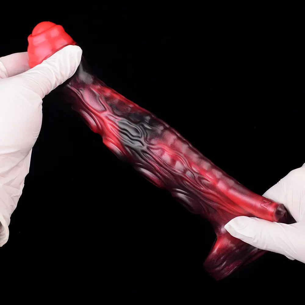 5.98in 7.17in Silicone Tentacle Cock Sleeve Uncut Soft Vibrating Dildo