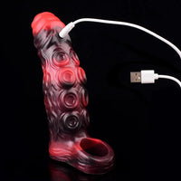 5.98in 7.17in Silicone Tentacle Cock Sleeve Uncut Soft Vibrating Dildo