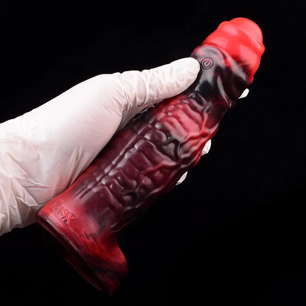 5.98in 7.17in Silicone Tentacle Cock Sleeve Uncut Soft Vibrating Dildo