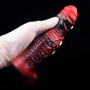 5.98in 7.17in Silicone Tentacle Cock Sleeve Uncut Soft Vibrating Dildo