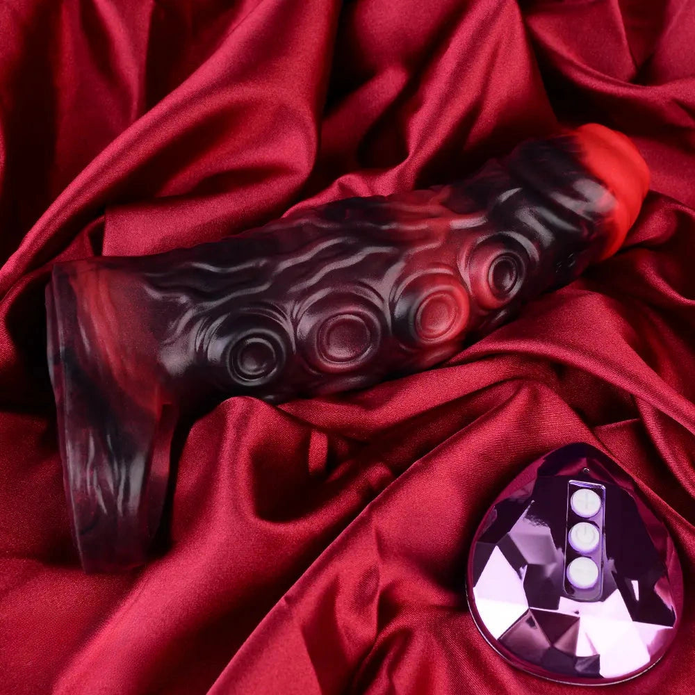 5.98in 7.17in Silicone Tentacle Cock Sleeve Uncut Soft Vibrating Dildo