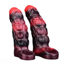 5.98in 7.17in Silicone Tentacle Cock Sleeve Uncut Soft Vibrating Dildo
