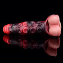 5.98in 7.17in Silicone Tentacle Cock Sleeve Uncut Soft Vibrating Dildo