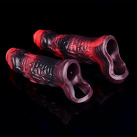 5.98in 7.17in Silicone Tentacle Cock Sleeve Uncut Soft Vibrating Dildo