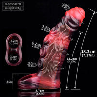 5.98in 7.17in Silicone Tentacle Cock Sleeve Uncut Soft Vibrating Dildo