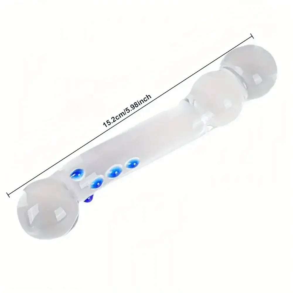 5.98in Clear Glass Double Sided Spiked Dildo Penis Erotic Toy For Men