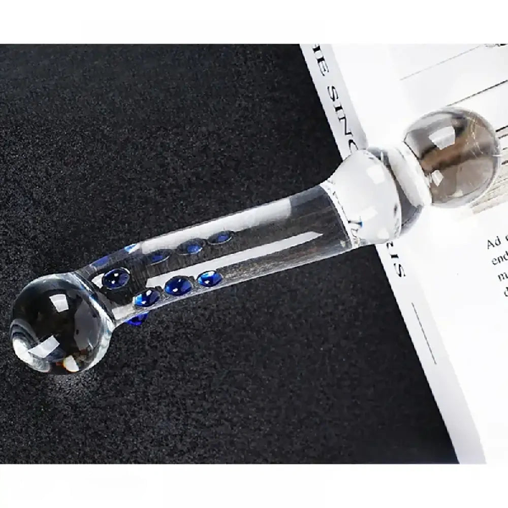 5.98in Clear Glass Double Sided Spiked Dildo Penis Erotic Toy For Men