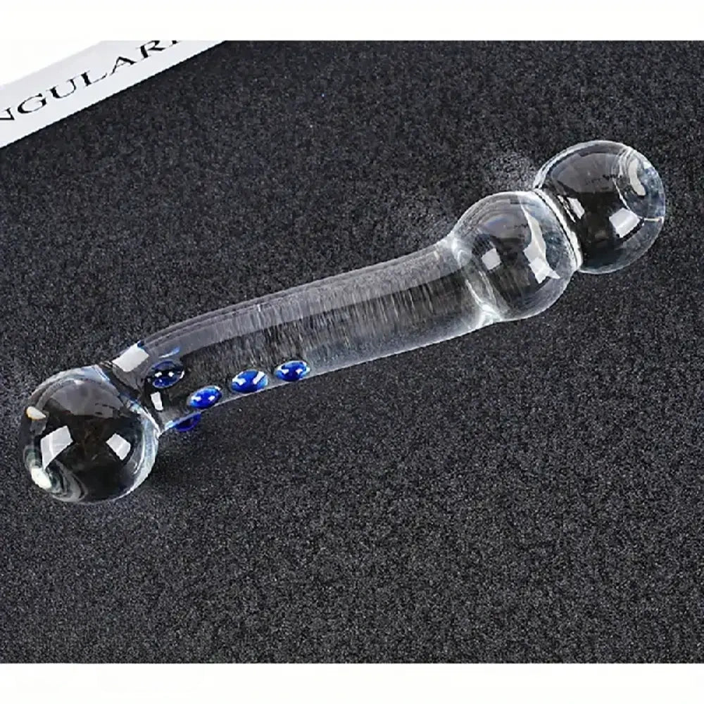 5.98in Clear Glass Double Sided Spiked Dildo Penis Erotic Toy For Men