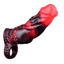 5.98in Silicone Dog Cock Hollow Sleeve Knot Dildo With Cock Ring For Vagina