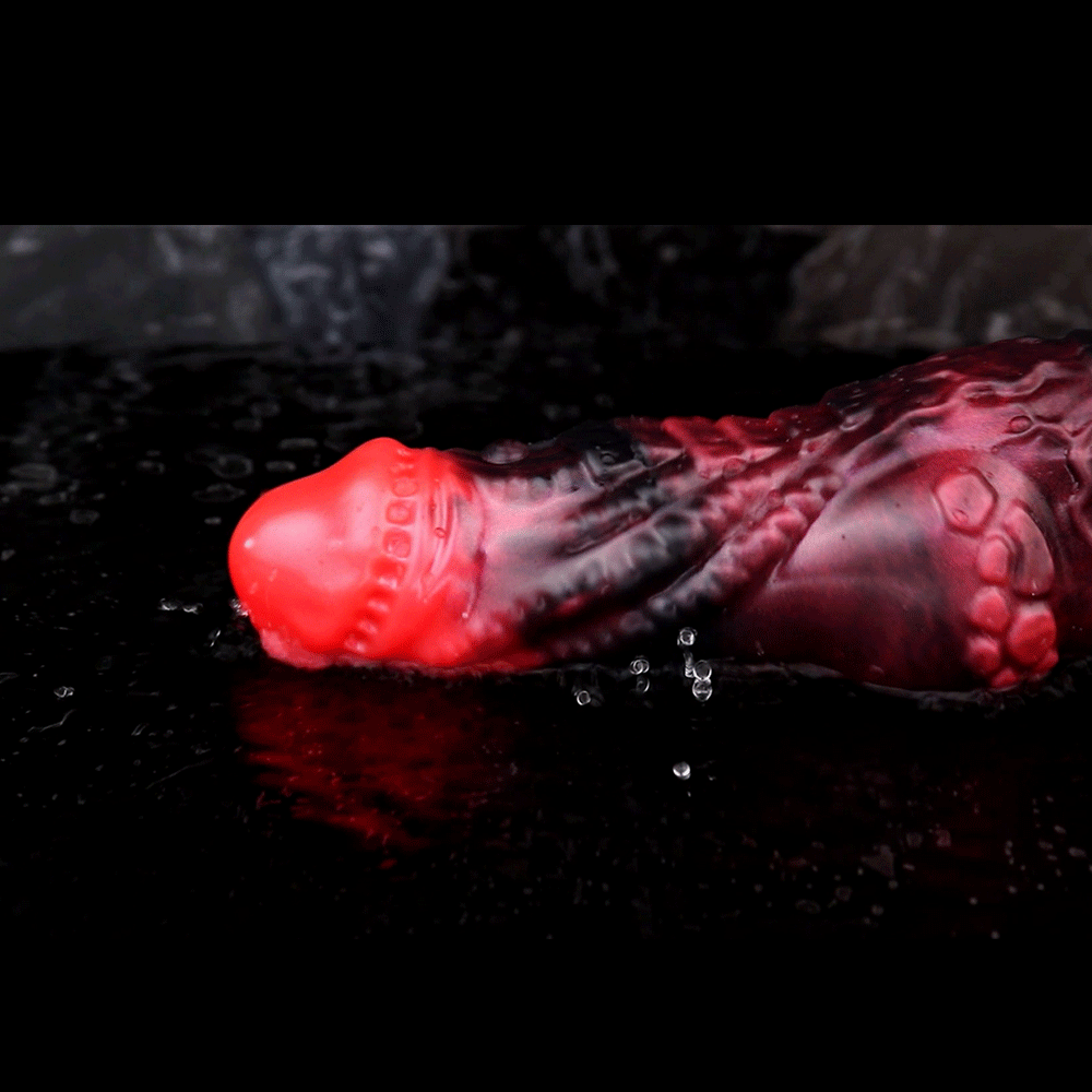5.98in Silicone Dog Cock Hollow Sleeve Knot Dildo With Cock Ring For Vagina