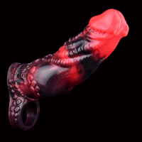 5.98in Silicone Dog Cock Hollow Sleeve Knot Dildo With Cock Ring For Vagina