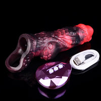 5.98in Silicone Dog Cock Hollow Sleeve Knot Dildo With Cock Ring For Vagina