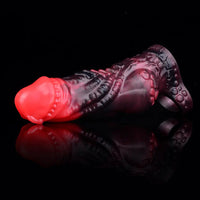 5.98in Silicone Dog Cock Hollow Sleeve Knot Dildo With Cock Ring For Vagina