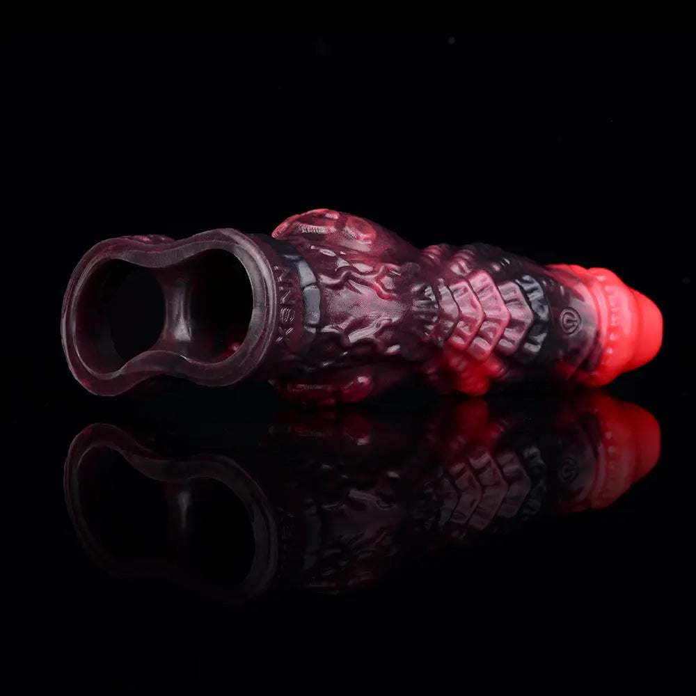 5.98in Silicone Dog Cock Hollow Sleeve Knot Dildo With Cock Ring For Vagina