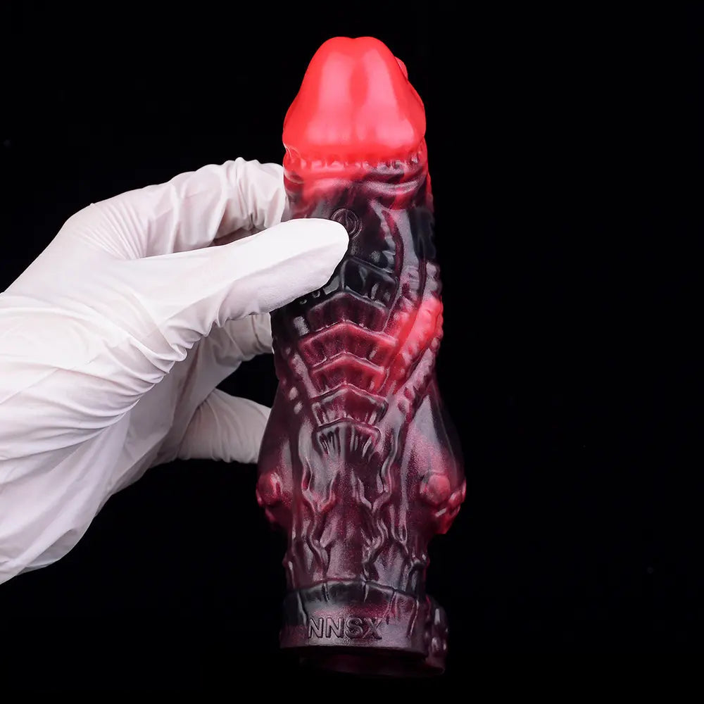 5.98in Silicone Dog Cock Hollow Sleeve Knot Dildo With Cock Ring For Vagina