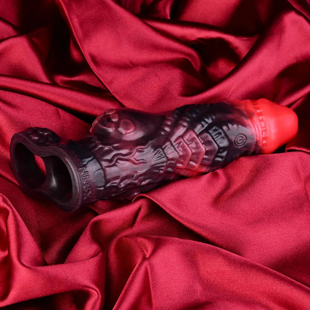 5.98in Silicone Dog Cock Hollow Sleeve Knot Dildo With Cock Ring For Vagina