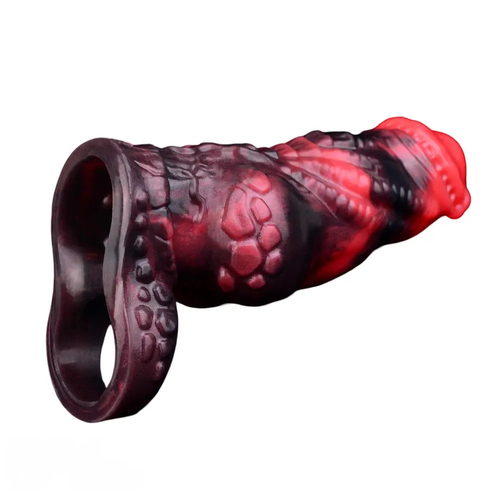 5.98in Silicone Dog Cock Hollow Sleeve Knot Dildo With Cock Ring For Vagina