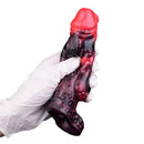 5.98in Silicone Dog Cock Hollow Sleeve Knot Dildo With Cock Ring For Vagina