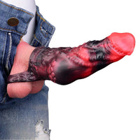 5.98in Silicone Dog Cock Hollow Sleeve Knot Dildo With Cock Ring For Vagina