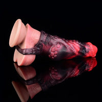 5.98in Silicone Dog Cock Hollow Sleeve Knot Dildo With Cock Ring For Vagina