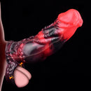 5.98in Silicone Dog Cock Hollow Sleeve Knot Dildo With Cock Ring For Vagina