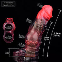 5.98in Silicone Dog Cock Hollow Sleeve Knot Dildo With Cock Ring For Vagina